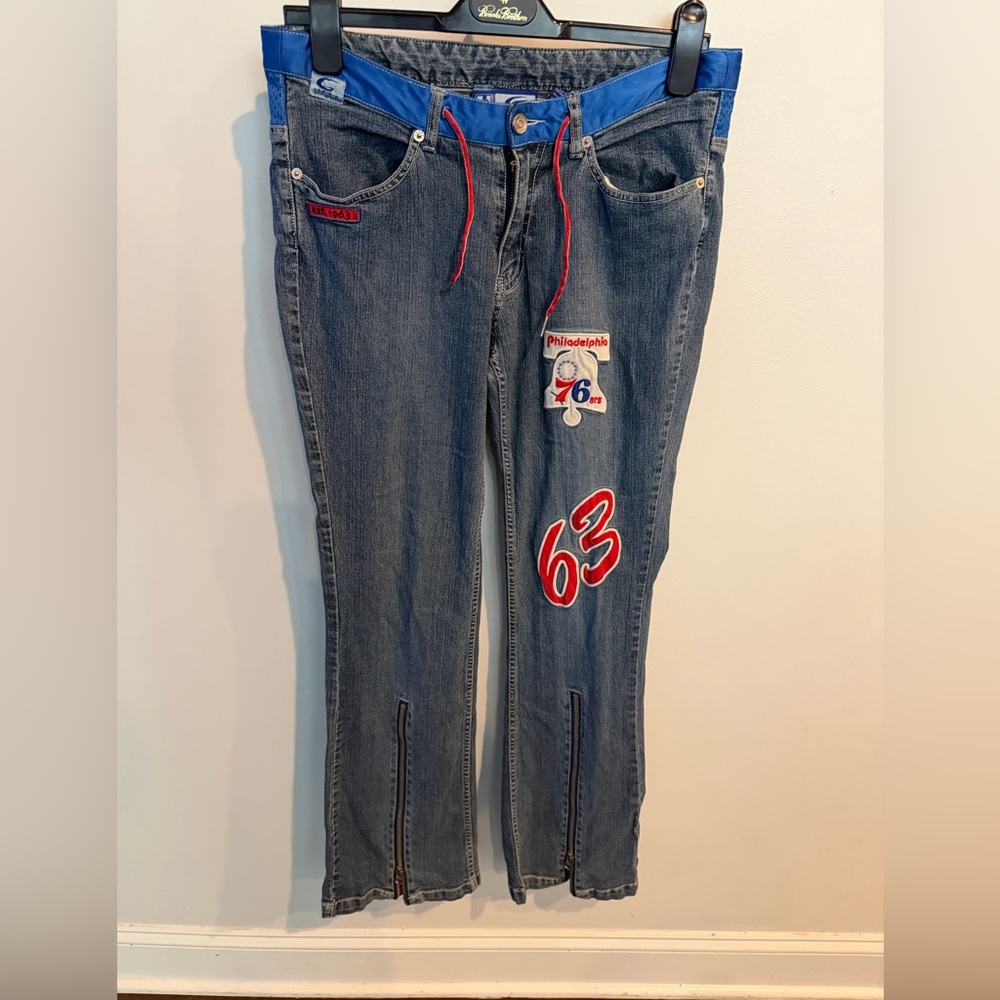 NBA  Philadelphia 76ers All-Star Game 2004 Jeans Vintage low waist Y2K denim